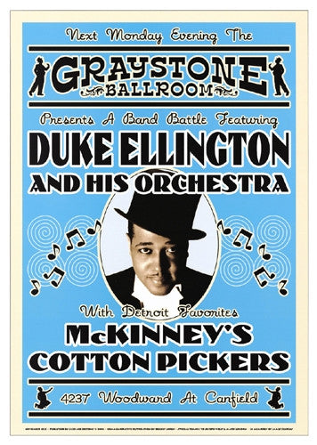Duke Ellington Graystone Ballroom Detroit 1933 - 24x17 - concert poster
