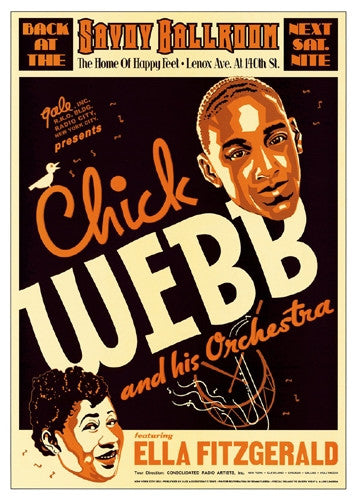 Chick Webb and Ella Fitzgerald Savoy Ballroom 1960 - 24x17 - concert poster