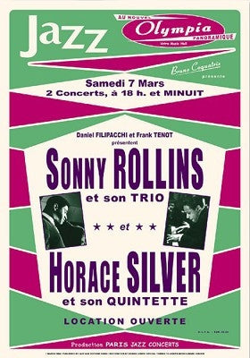 Sonny Rollins And Horace Silver Paris 1964 - 24x17 - concert poster
