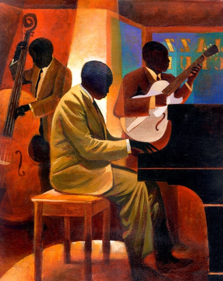 Piano Man - 11x14 limited edition giclee on canvas - Keith Mallett