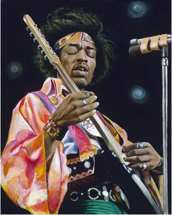 Guitar Love Jimi Hendrix - 24x30 limited edition giclee on canvas - Leonard Freeman