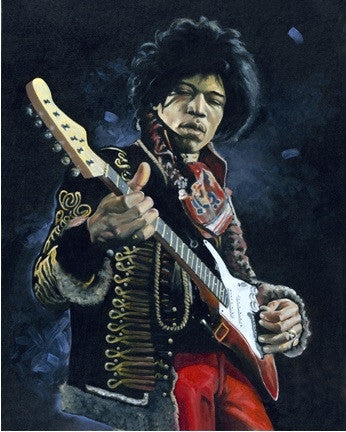 Mellow Jimi Hendrix - 24x30 limited edition giclee on canvas - Leonard Freeman