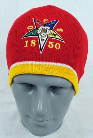 Eastern Star cap - red knit