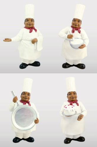 Black Chef figurines - set of 4