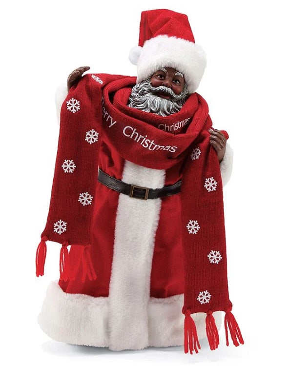 Bundled Up- Black Santa figurine