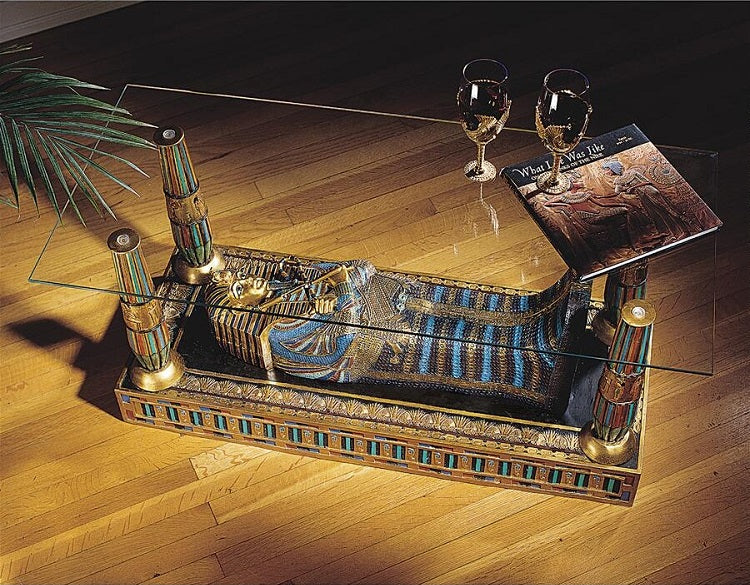 Luxor Sculptural Glass-Topped Table