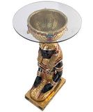 Egyptian Goddess Eset Glass-Topped Table