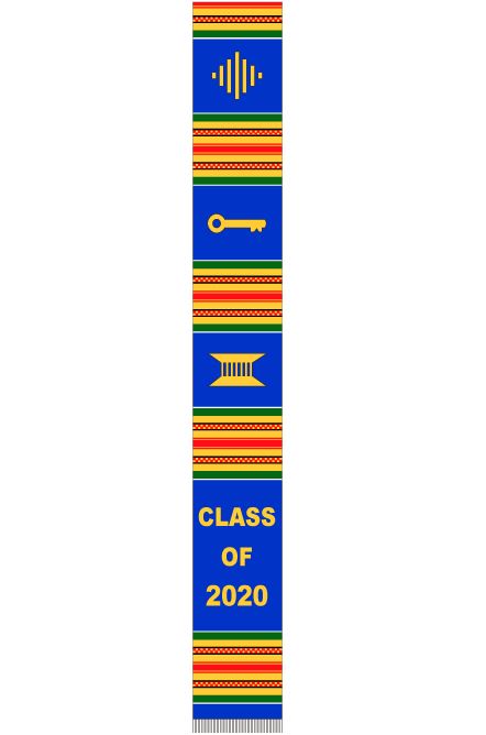 Class of 2020 stole - blue and gold