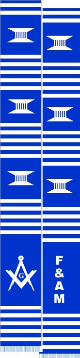 z-Masons stole - F and A M - blue and white