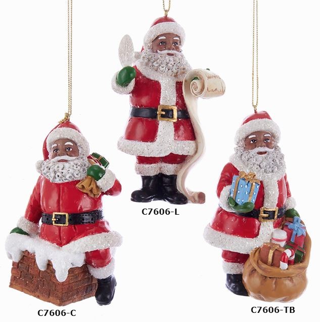 African American Santa Claus Ornaments