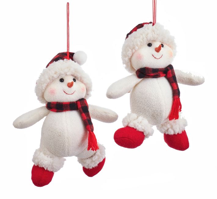 Fabric Snowman ornaments - set of 2