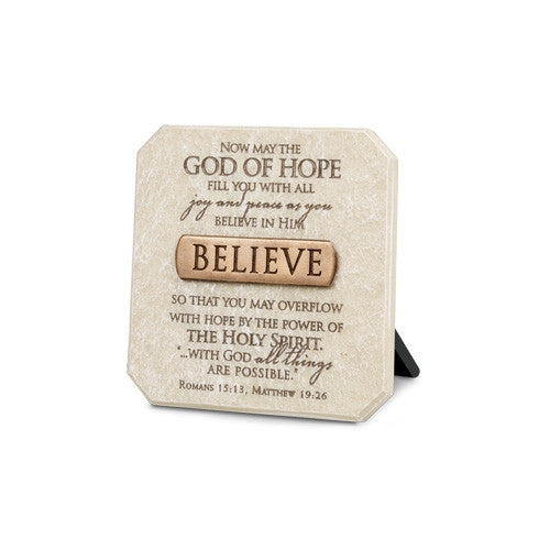Bronze Title Bar - Believe Plaque