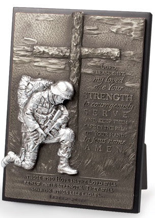 Kneeling Soldier - prayer plaque