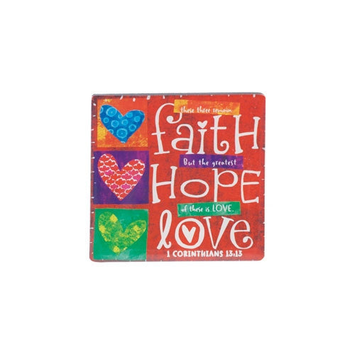 Color Block Series - Faith Hope Love magnet