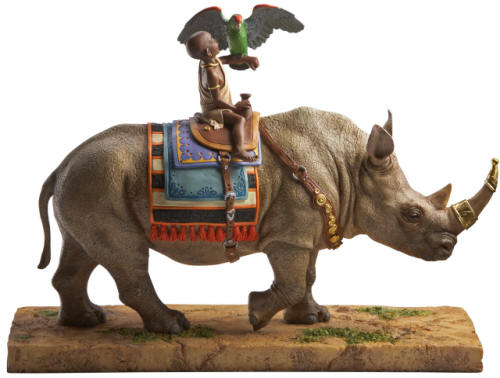 Rhino Rider - Ebony Visions - figurine