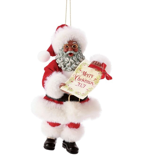 Merry Christmas 2021 - Black Santa ornament