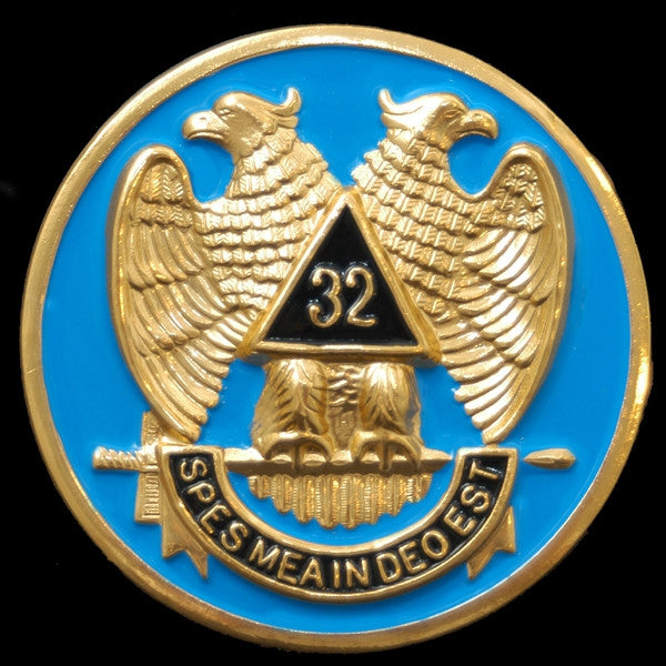 Masonic car emblem - 32nd wings-down 3-D stamped