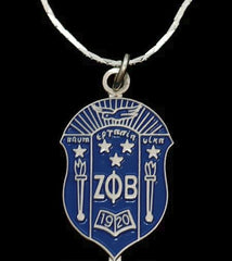 Zeta Phi Beta - shield pendant with chain
