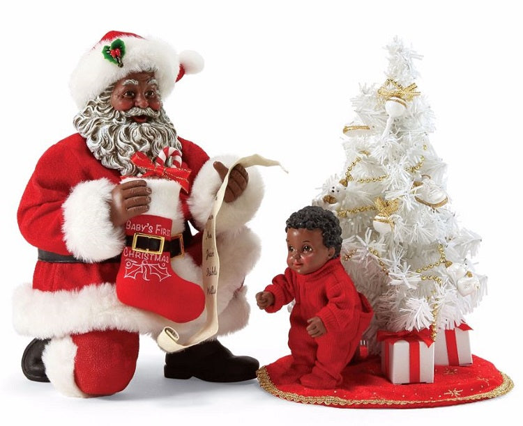 Babys First Tree - African American Santa Claus