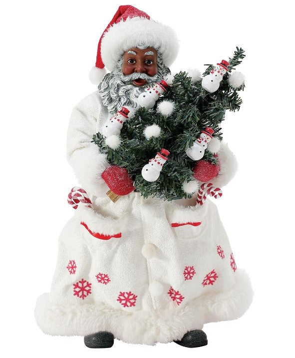 Snowy Wishes - African American Santa figurine