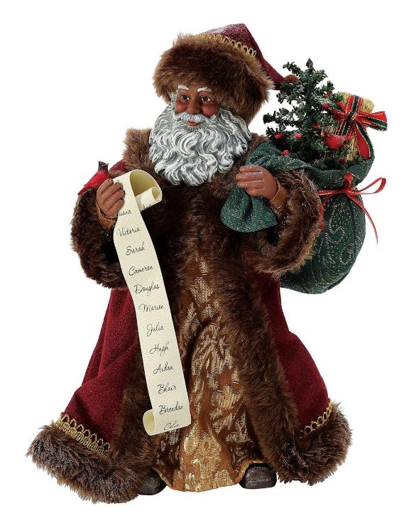 Christmas Elegance - African American Santa figurine