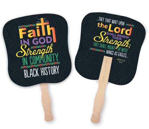 Black History hand fans - Strength In Community - (set of 25)