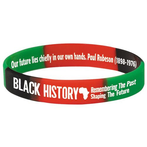 Black History - silicone bracelet - red green black - thin