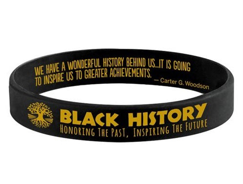 Black History - silicone bracelet - black and gold