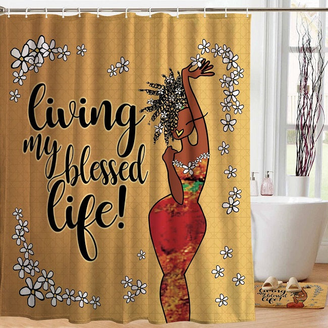 Living My Blessed Life - shower curtain