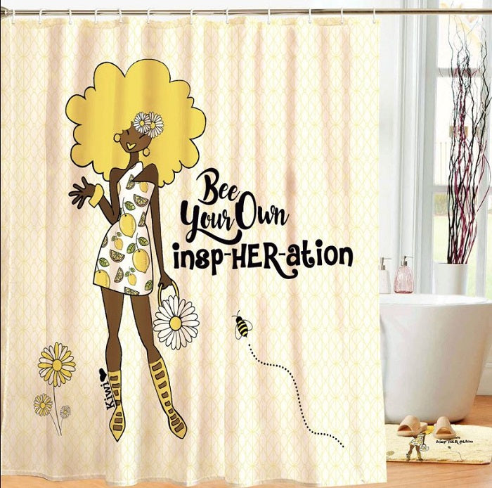 Bee Your Own Insp-Her-ation - shower curtain – It's A Black Thang.com