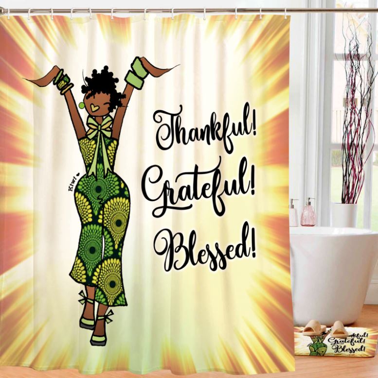 Thankful Grateful Blessed - shower curtain