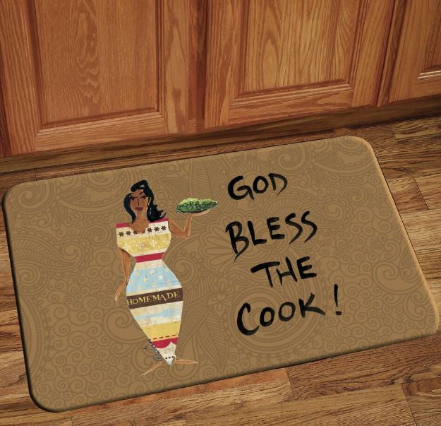 God Bless The Cook - floor mat