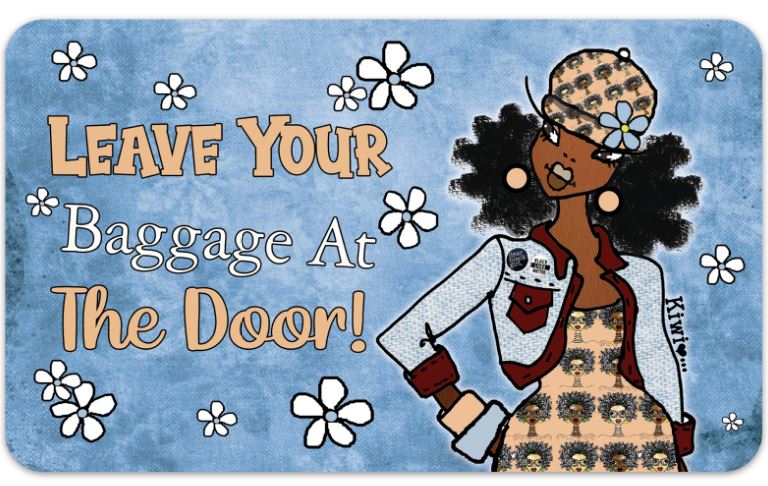 Leave Your Baggage at the Door - floor mat