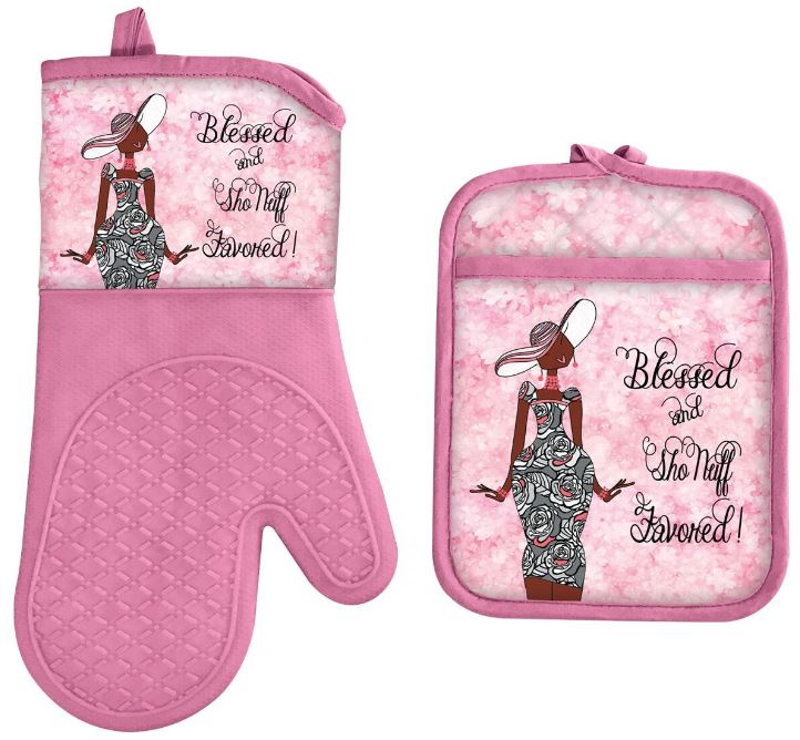 Blessed and Sho Nuff Favored - oven mitt - pot holder