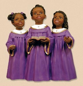 Childrens Choir purple gown - church figurine