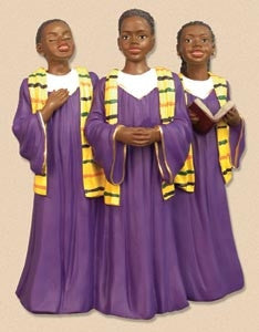Teen Choir Trio purple gown - church figurine