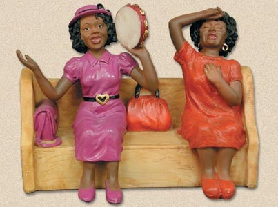 Church Pew - Hallelujah red and pink - figurine
