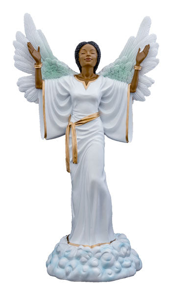 Give Thanks in white - angel figurine