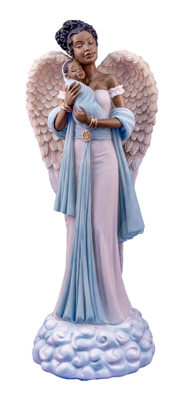 Angel in Blue with Baby - figurine