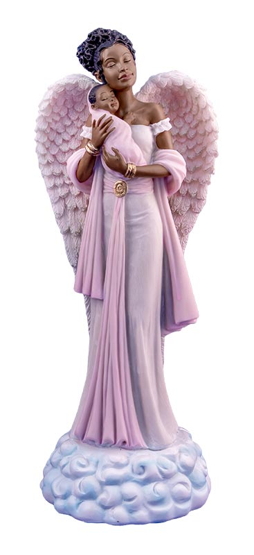 Angel in Pink with Baby - figurine