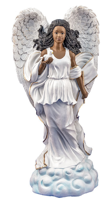 Graceful Angel - Angel in white with Dove - figurine