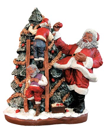 Santa Trims The Tree - figurine