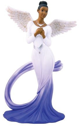 Graceful Angel with sash in blue - figurine