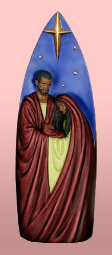 Tall Nativity - Afri Amer nativity scene - figurine - blue