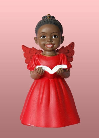 Angel Ornament-Figurine - Singing Praise - red dress