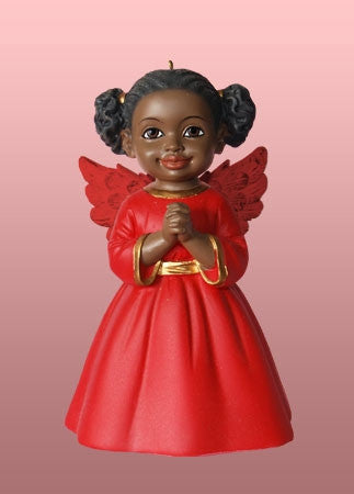 Angel Ornament-Figurine - Prayer - red dress