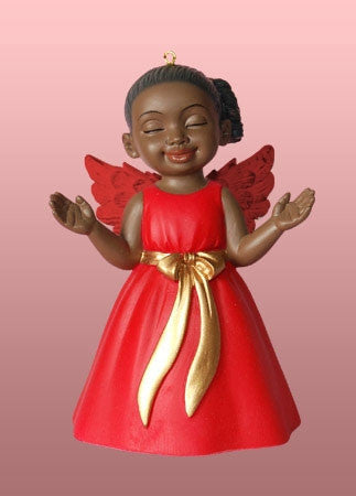 Angel Ornament-Figurine - Worship - red dress