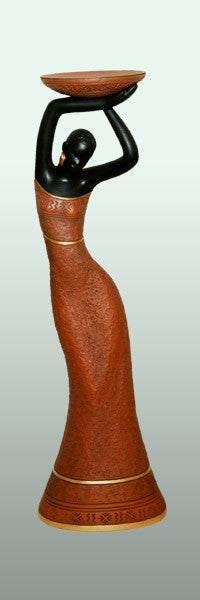 Votive Holder - Woman in brown-B - figurine