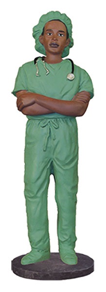 African American Male Scrub Nurse - figurine