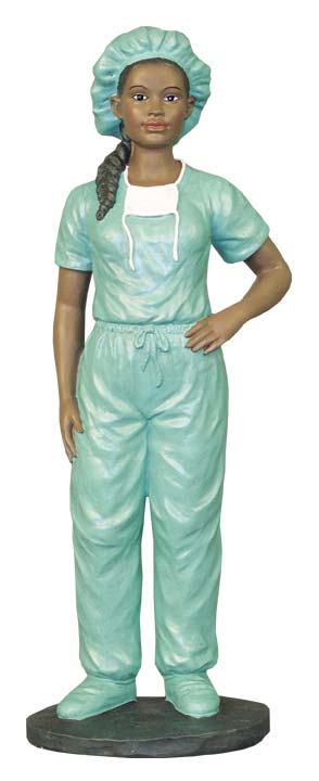 African American Scrub Nurse - figurine